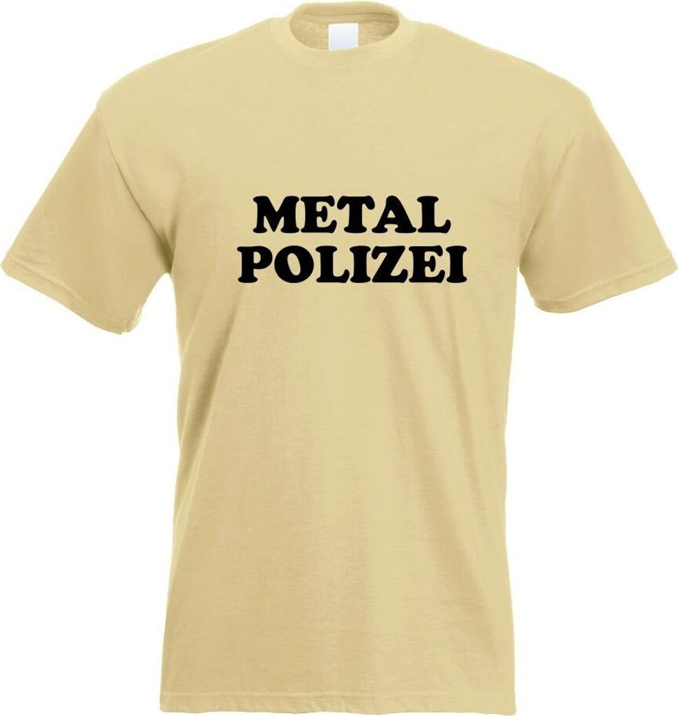 Kiwistar - T-Shirt - Khaki - Metal Polizei Heavy Hard Rock Motiv Bedruckt Funshirt Design Print - mit Motiv Bedruckt - Funshirt Design - Sport - Fr...