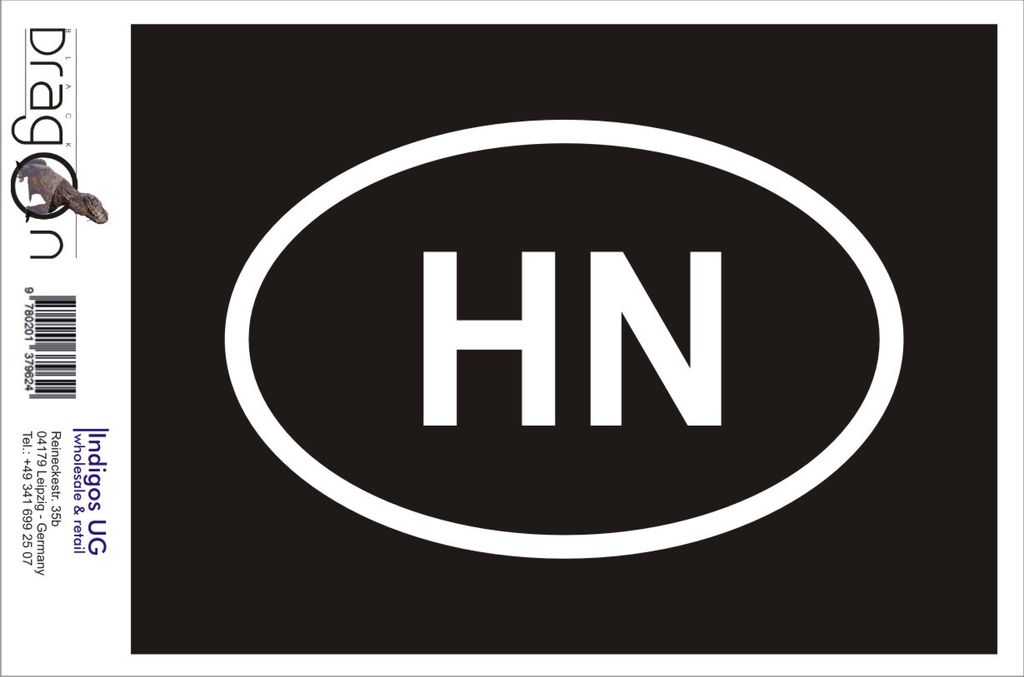 Aufkleber / Autoaufkleber - JDM / Die cut / Auto / OEM - Honduras HN - 60x110 mm rot - Heckscheibe / Heckscheibenaufkleber