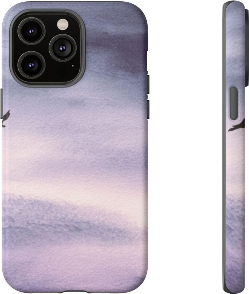 Vogel am violetten Himmel – Hülle Kompatibel mit iPhone 14 Pro Max