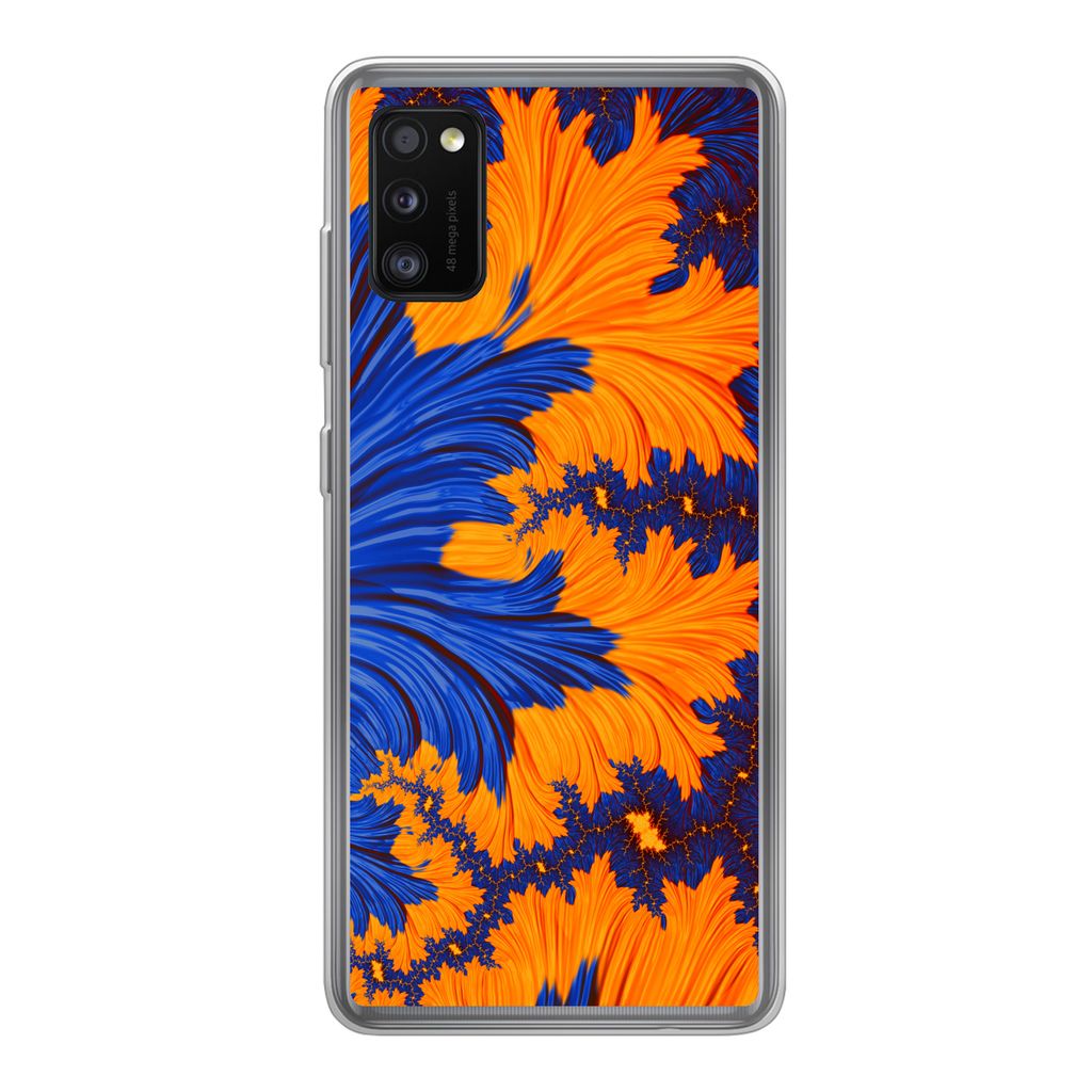 MuchoWow Handyhülle Schutzhülle Hülle für Samsung Galaxy A41 Blätter - Kunst - Psychedelisch Silikon Softcase Handy Hülle - Mobiltelefon