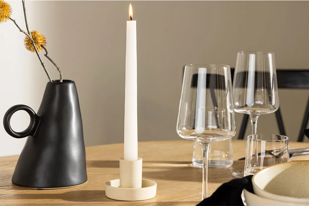 Bougeoir Ceco Venture Design beige : stabilité et style pour vos bougies