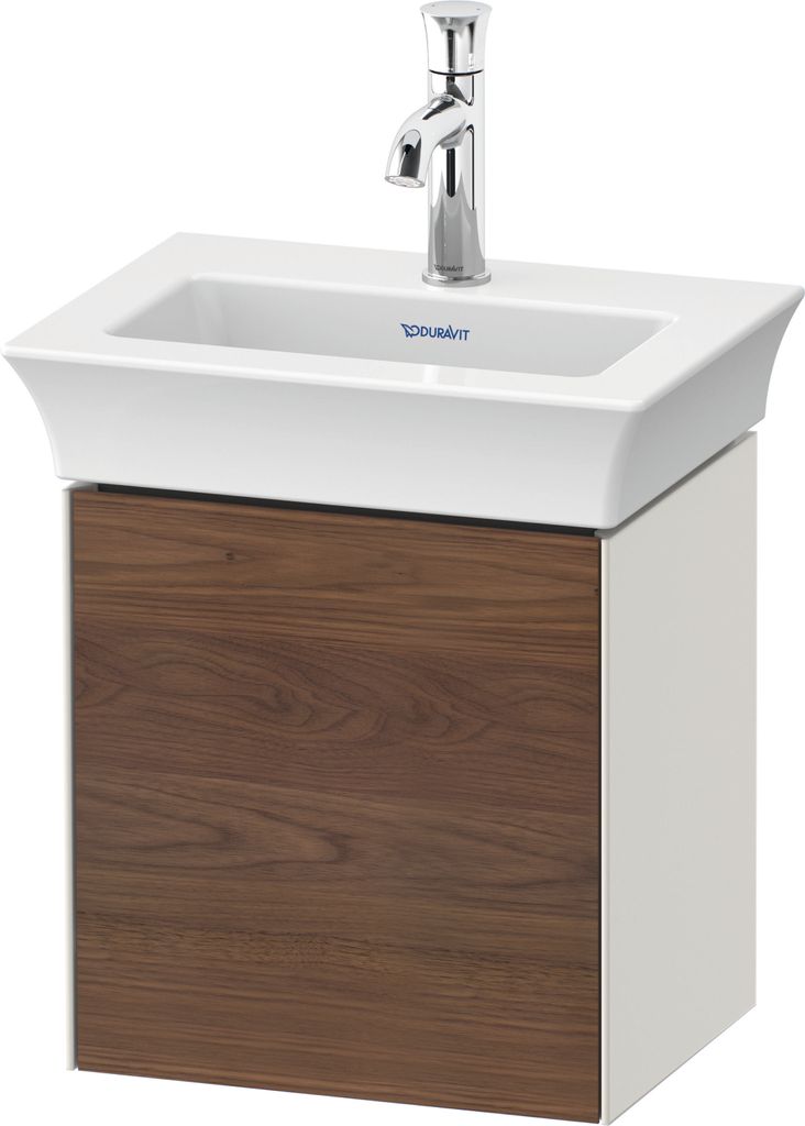 Duravit White Tulip, Waschtischunterbau wandhängend, Breite 384 x Tiefe 298mm, mit 1x Tür Anschlag rechts, mit Tip-on Technik, WT4240R7739