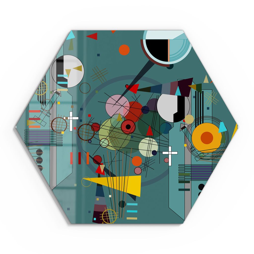 DEQORI Glasbild Echtglas 55x48 cm 'Inszenierung von Formen' Wandbild Bild modern Deko