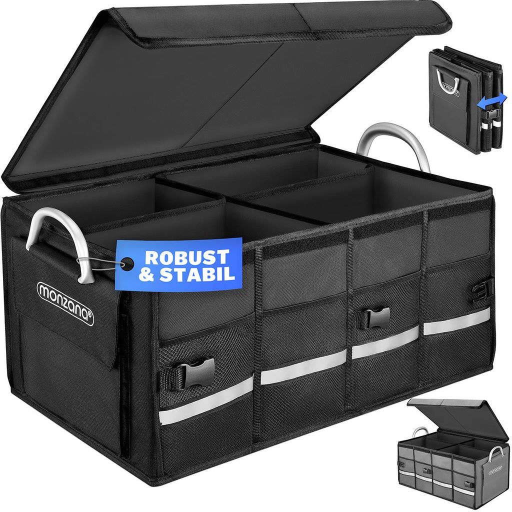 MONZANA® Kofferraum Organizer Deckel 68L Trennwände Produktbild 