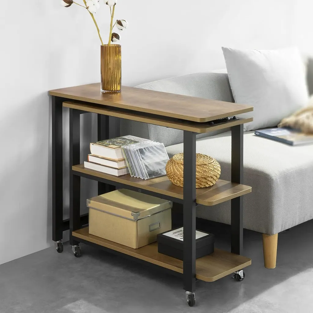 Table console modulable gain de place table pivotante mobile pour entrée - 5