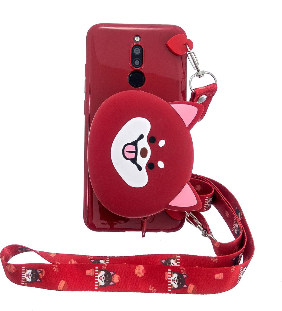 Für Redmi 8/Redmi 8A Case Mobile Telefon Shell Shockproof Handy TPU Cover mit Cartoon Cat Pig Panda Kohlenwasserstoffe Purse Schöne Schulter Star...