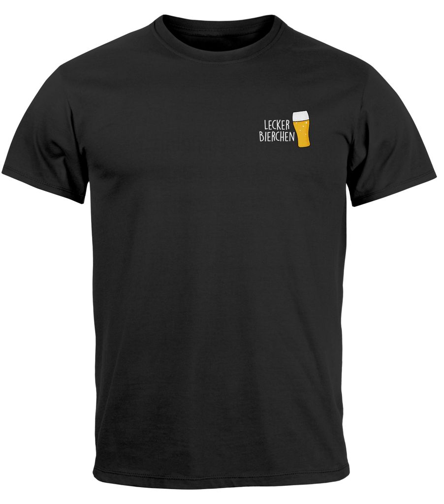 Herren T-Shirt Lecker Bierchen Logo Meme Biershirt Alkohol Produktbild 