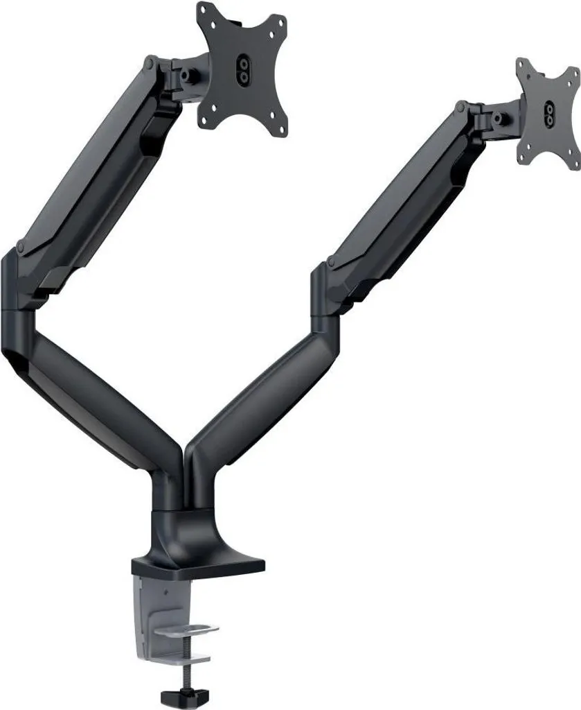 Évitez le mal de dos - Support double écran ergonomique à gaz noir