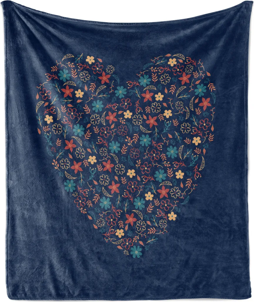 Coperta Morbida ABAKUHAUS 125x175 cm | Pile Floreale Blu Multicolore