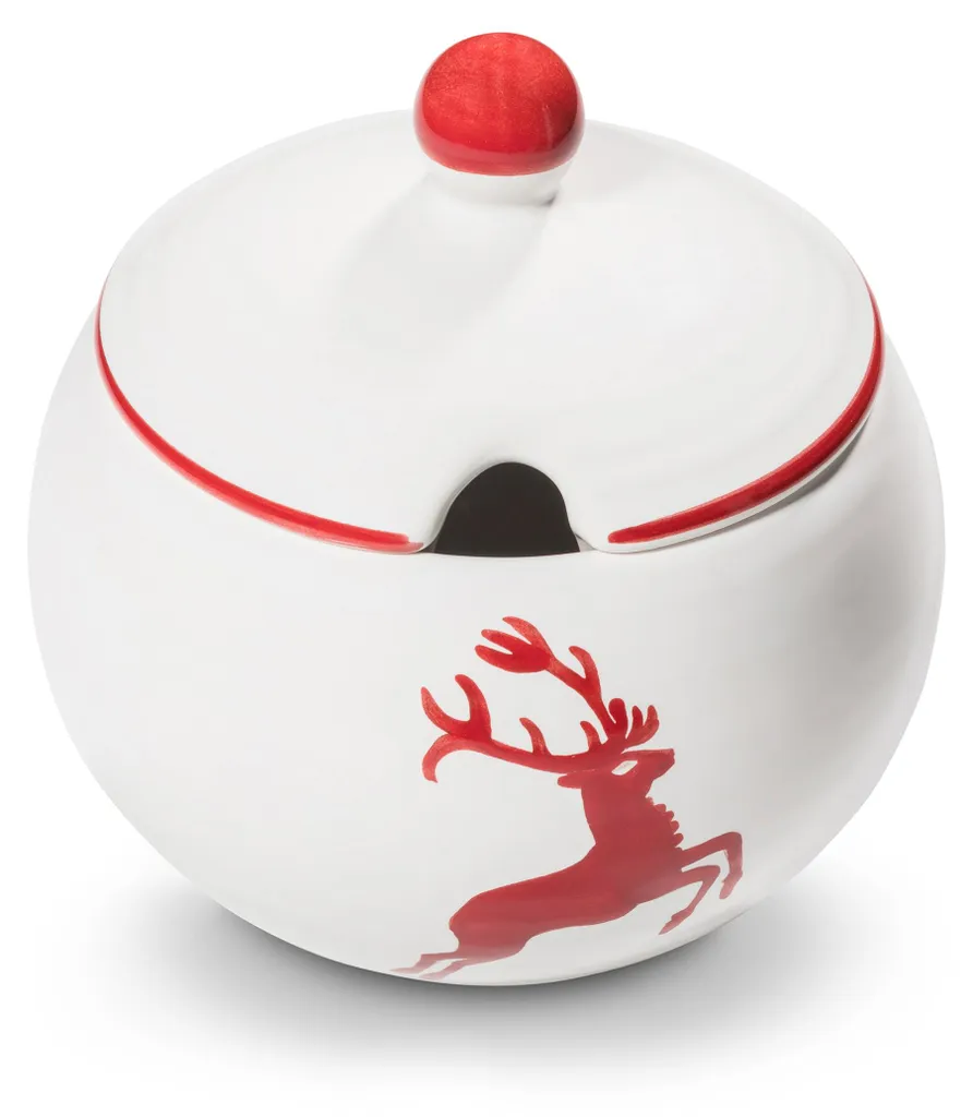 Sucrier Gmundner Keramik Rubinroter Hirsch 10cm - Céramique Artisanale