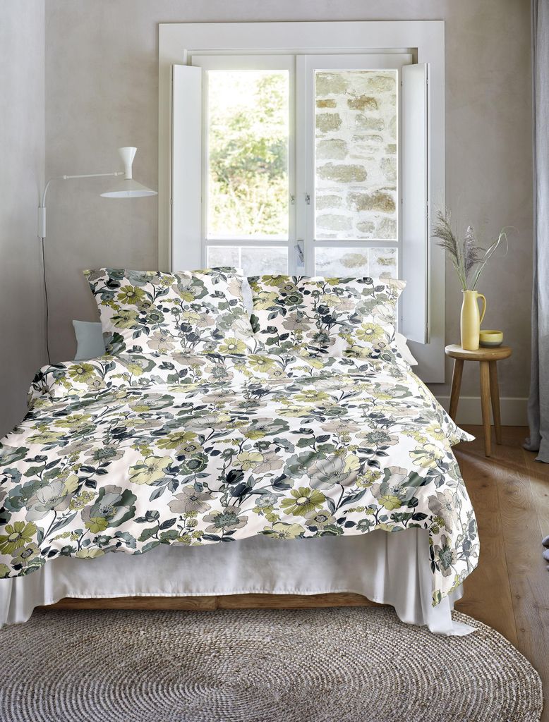 Irisette Mako-Satin Bettwäsche-Garnitur Wave 8623 Farbe salbei Größe 155x200+80x80