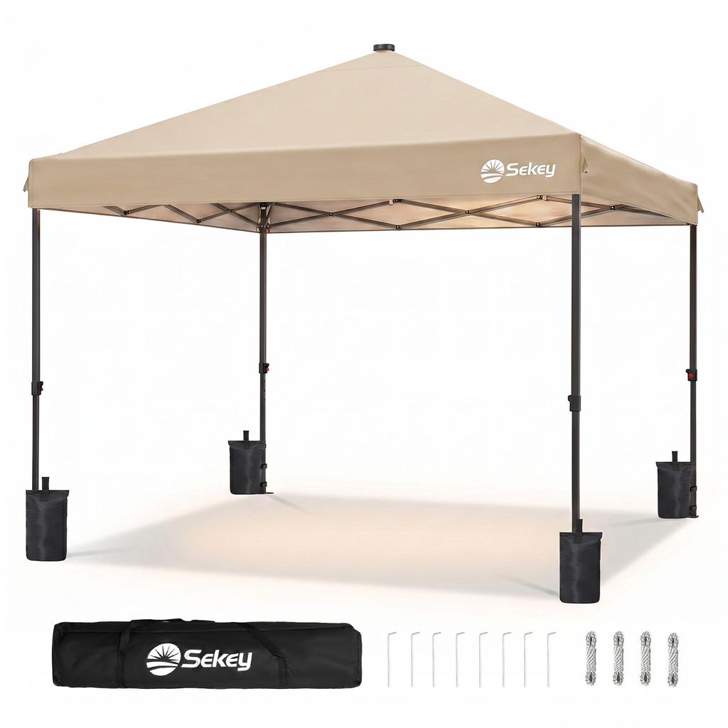 Sekey Faltpavillon 3x3 m mit Solar-LED, UPF 50+, Produktbild 