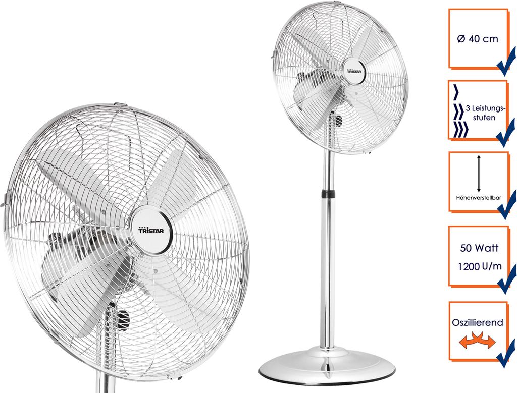 Tristar VE-5951 Standventilator, Haushalts-Lamellenlüfter, Produktbild 