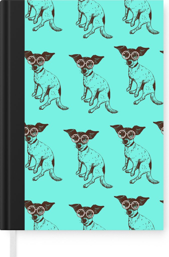 MuchoWow Notizbuch Tagebuch Haushaltsbuch Notebook A5 Jack Russell - Hund - Schutzbrille - Notizblock - Notizheft - Notebook - Schreibblock - Papier