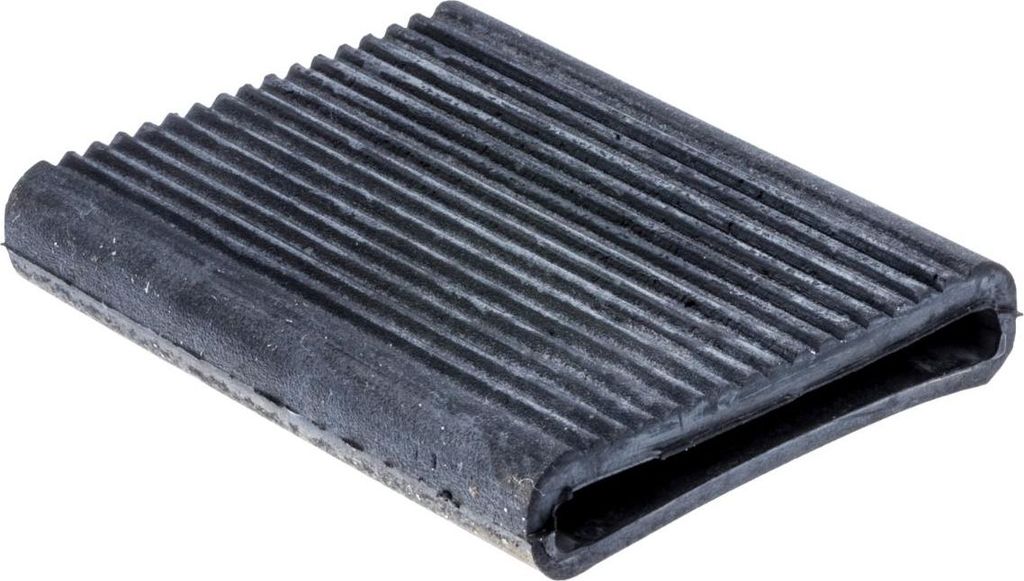 A black rubber pedal cover with ribbed texture.