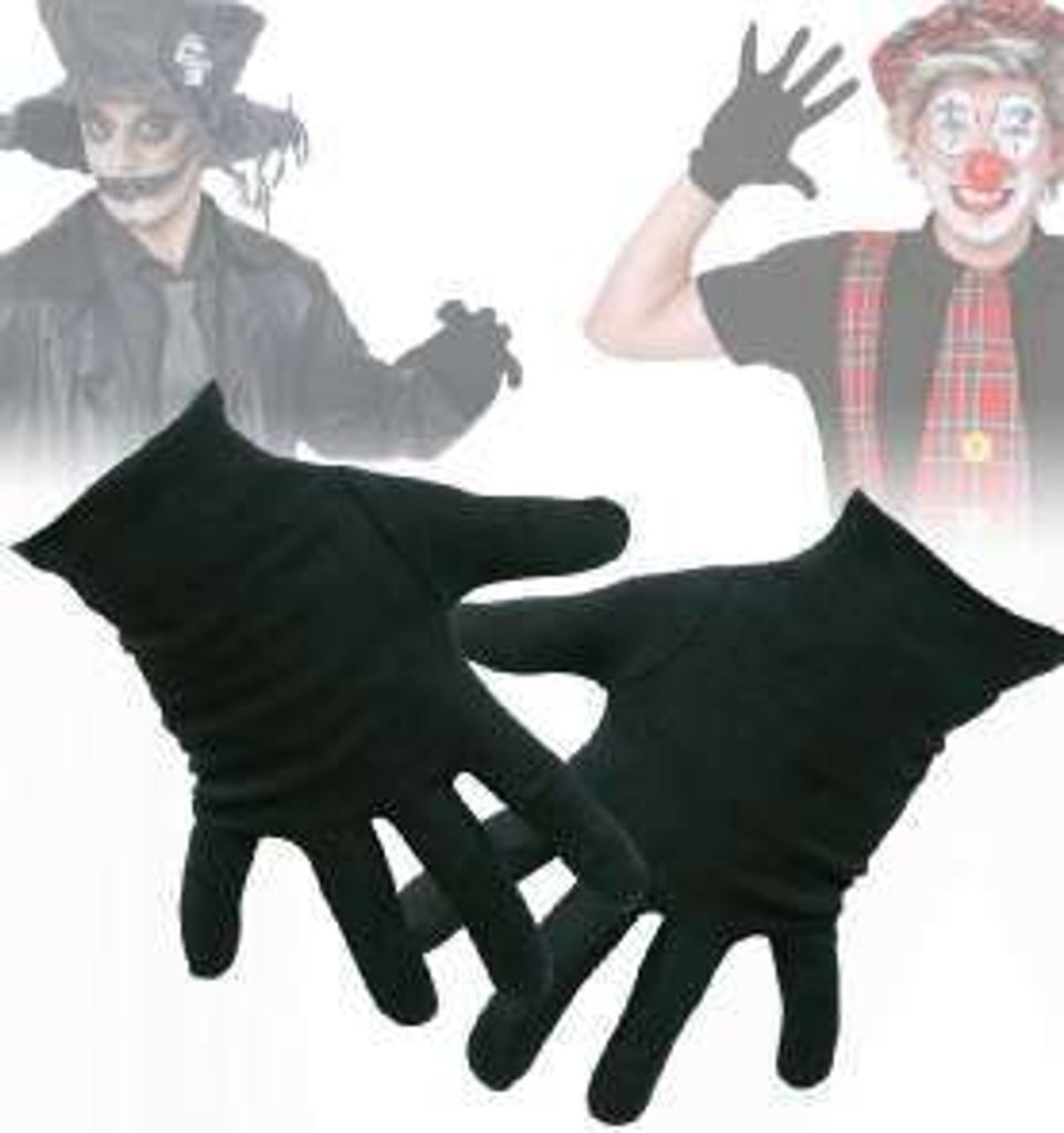 Handschuhe Schwarz Clown Karneval Fasching Halloween Party Produktbild 