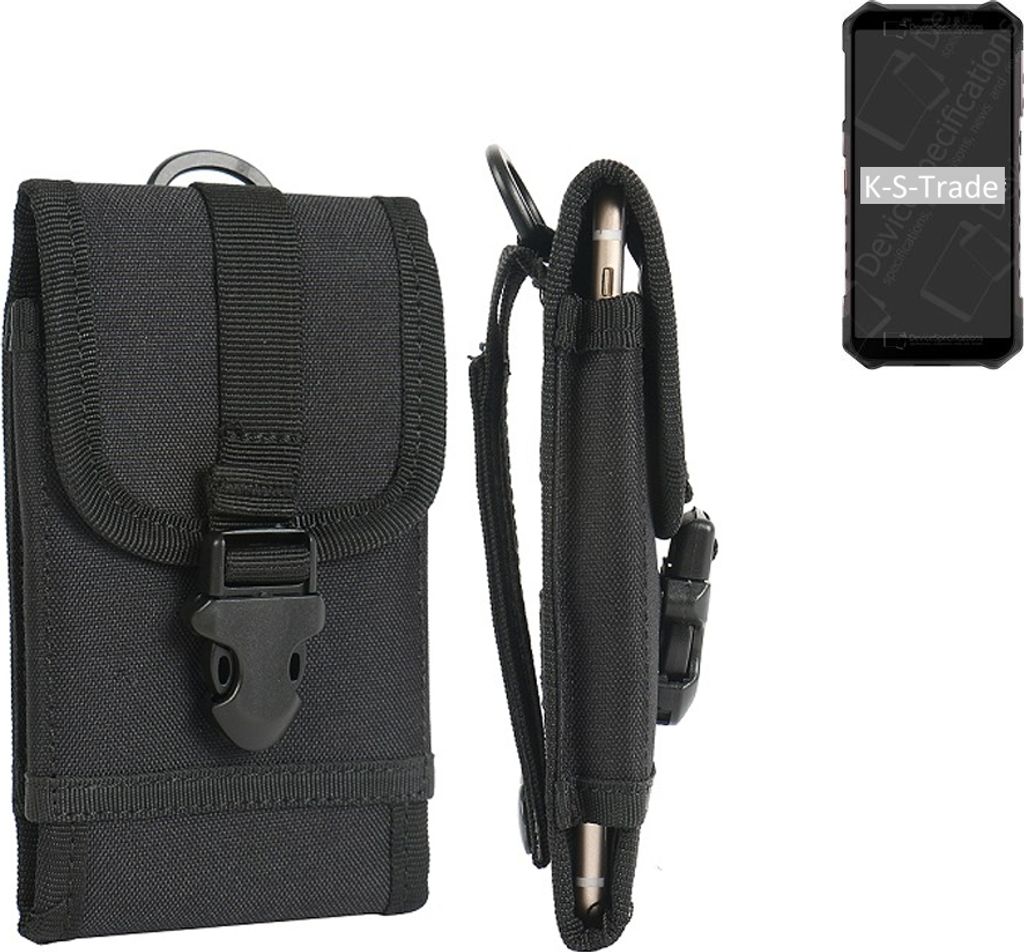 K-S-Trade Holster Handy Hülle kompatibel mit Ulefone Armor X9 Pro Holster Handytasche Gürtel Tasche Schutz Hülle Robust Outdoor schwarz
