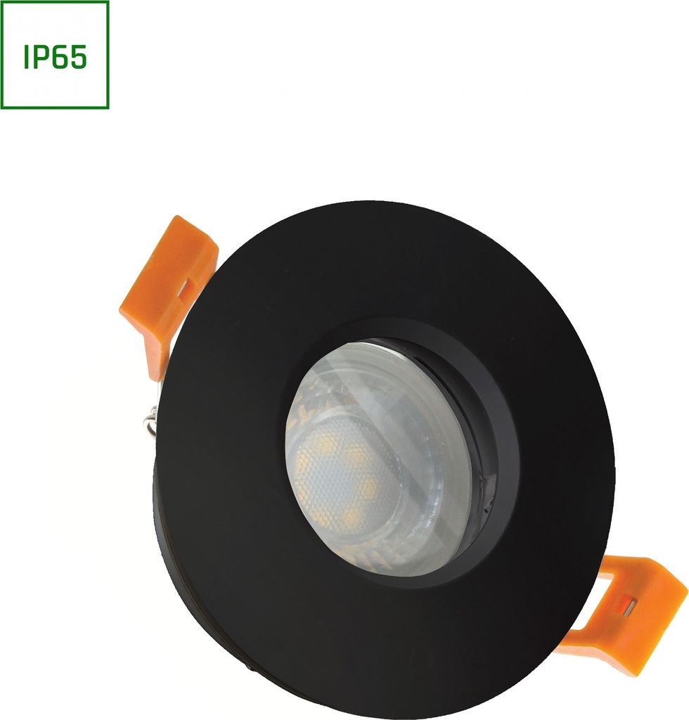Spectrum LED Einbaustrahler GU10 Ø83mm Spot Badezimmer Downlight IP65 max. 10W rund schwarz