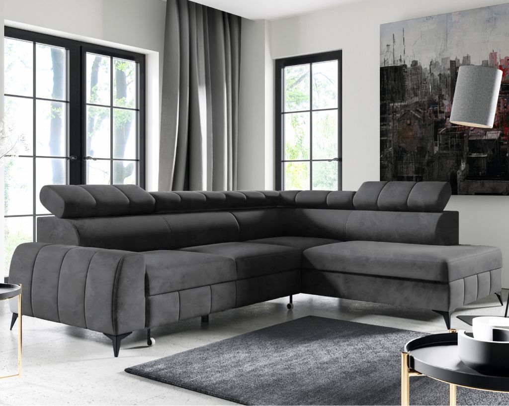 Sofa Wohnlandschaft shops anthrazit-grau