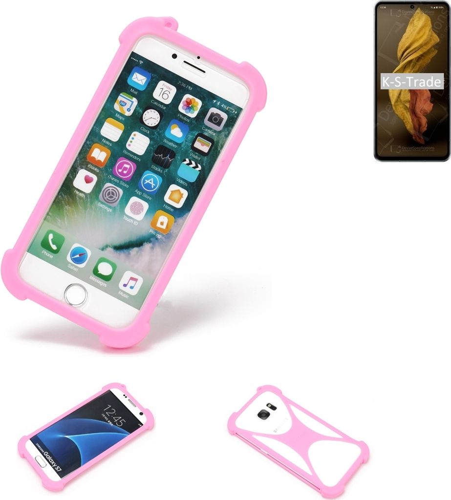 K-S-Trade Handy Hülle kompatibel mit Sharp Aquos R7 Schutz Hülle Bumper Silikon Schutz Hülle Cover Case Silikoncase Silikonbumper TPU Softcase