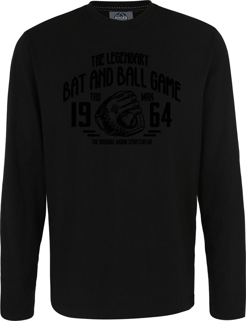Übergrößen Longshirt Legandary Ball Game AHORN SPORTSWEAR Schwarz 4XL