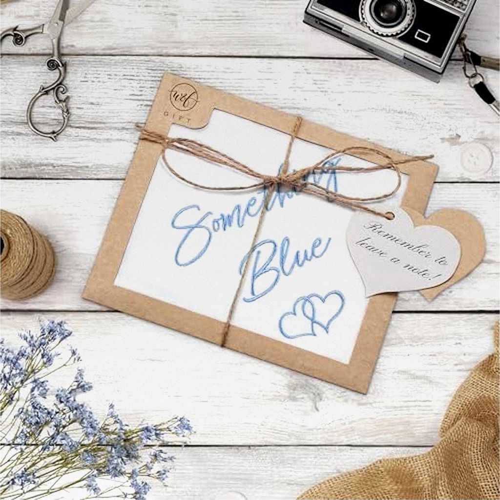 Hochzeits-Taschentuch - 30 cm x 30 cm - Etwas Blaues für die Braut am Hochzeitstag - Lustige Hochzeitsgeschenke