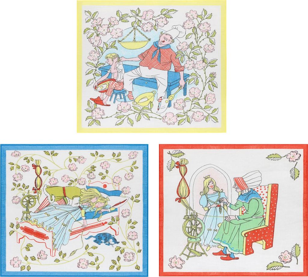 Betz 12er Pack Kindertaschentücher Größe 30x30 cm Farbe - Dornröschen 45453-23