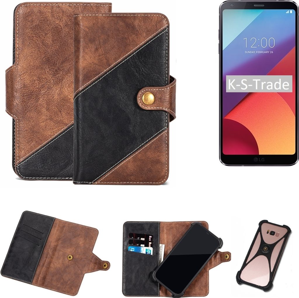 K-S-Trade Handy Hülle Schutz Hülle Schutzhülle Bookstyle Case kompatibel mit LG Electronics G6+ Handy Cover Hülle Schutztasche 1x