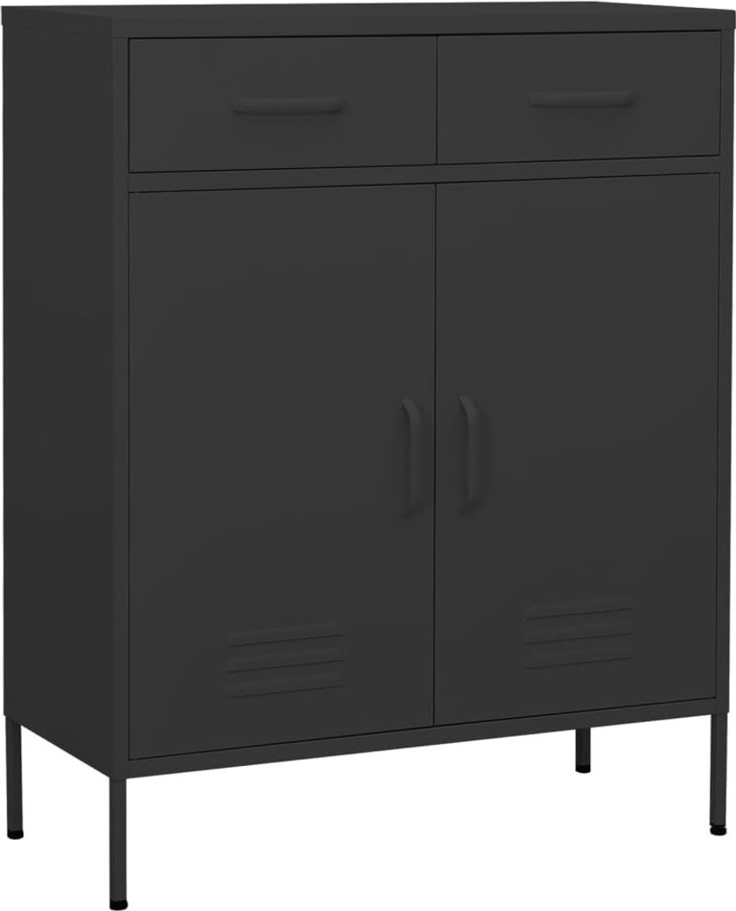 "2026 Promotion" Mehrzweckschrank, Flurschrank Lagerschrank, Anthrazit 80x35x101,5 cm Stahl - Kommoden CC19611