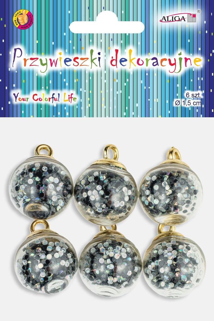 Kreative Anhänger 1,5cm Silber 6 Stück Aliga