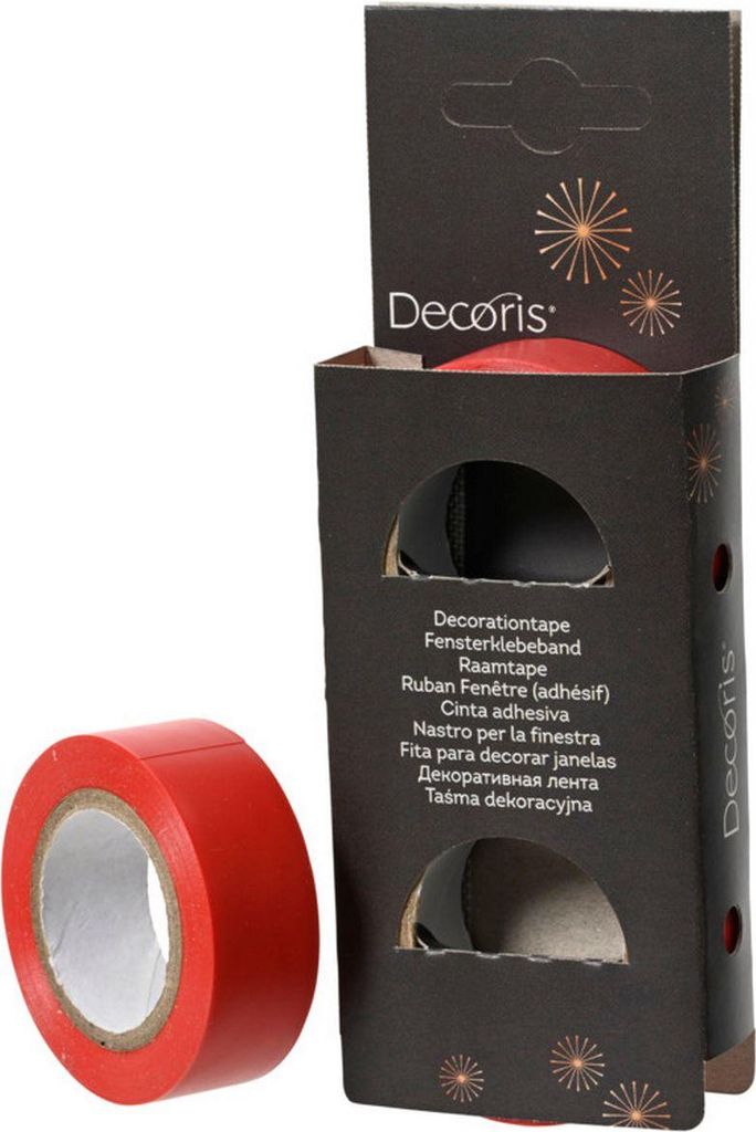 DECORIS zestaw 2 taśm samoprzylepnych do okien czerwony na Zdjęcie produktu 