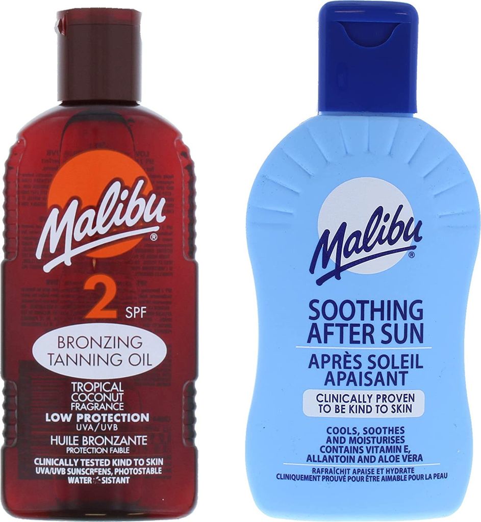 Malibu Sonnenschutzöl SPF2 200 ml + After Sun Balsam 200 ml
