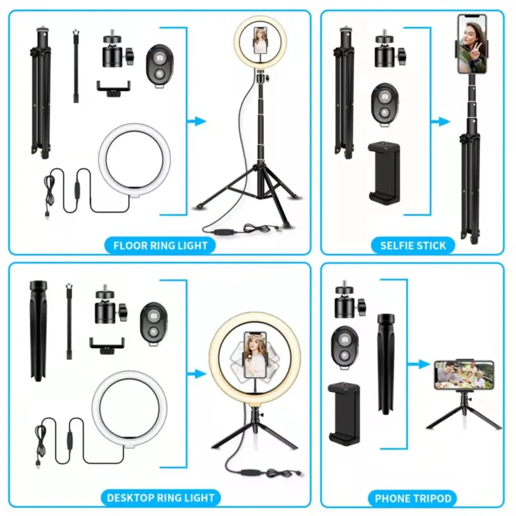 Éclairage pour Visioconférence et Vidéo Ring Light LED ajustable - 3