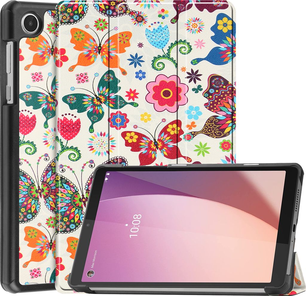 Case2go - Hülle kompatibel mit Lenovo Tab M8 4th Gen (8 Inch) - Tablet-Hüllen TPU Tablet Case Schutzhülle - Schmetterling
