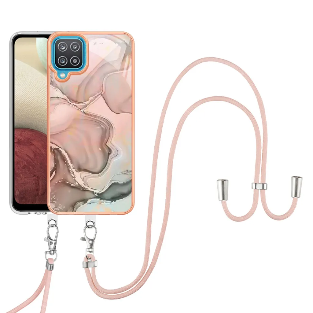 Custodia da Viaggio Galaxy A12 - Bumper TPU con Cinturino Crème