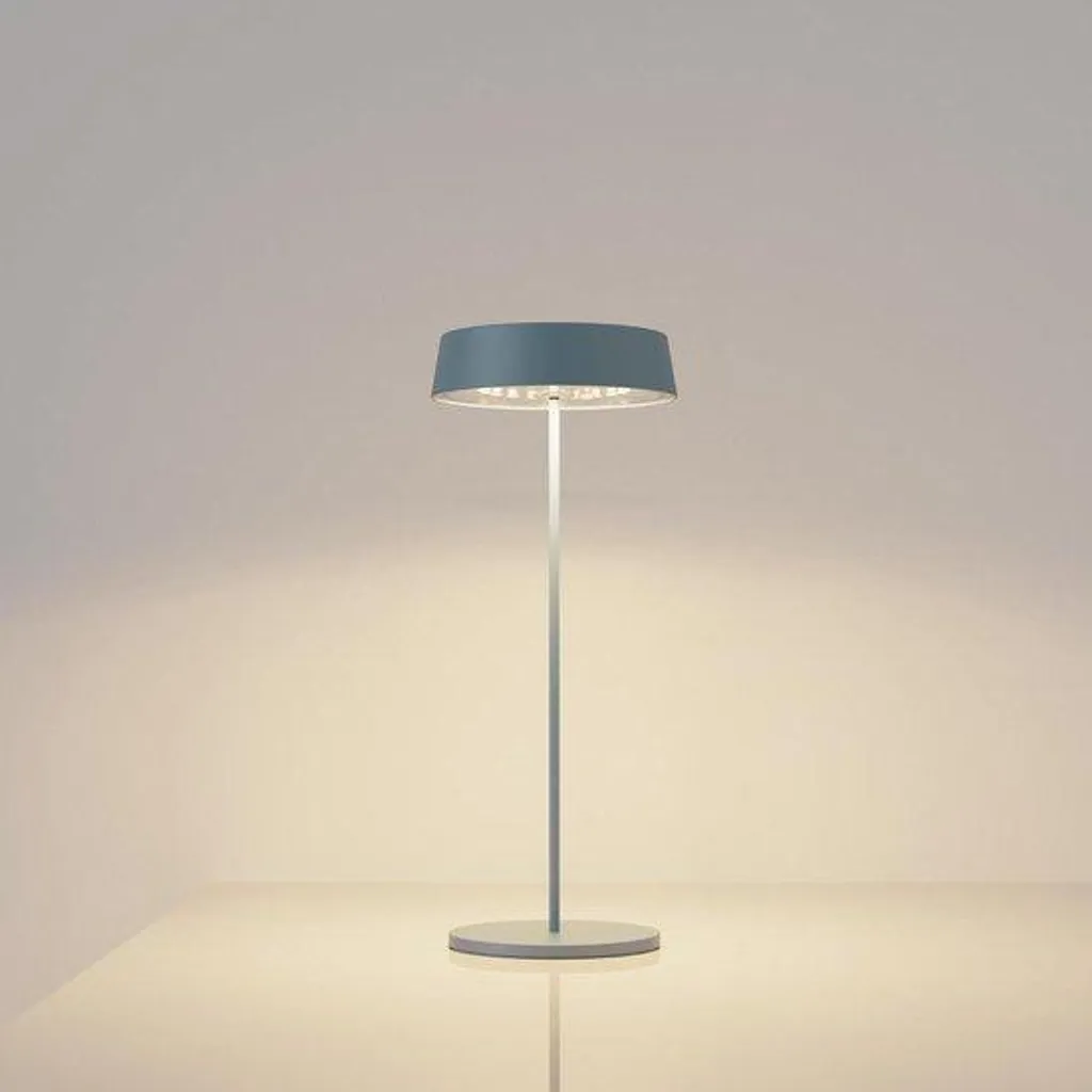 Luminaire de bureau LED rechargeable bleu avec batterie longue durée
