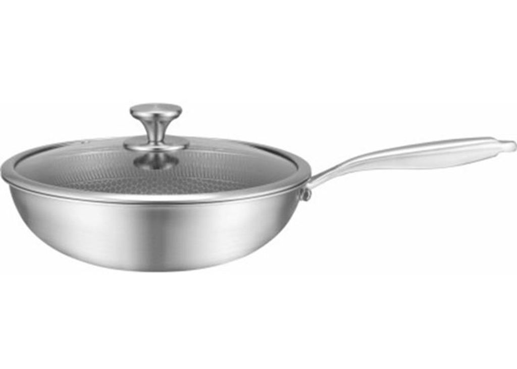 Edënbërg Wokpfanne Keramik - 30 cm - Mit Deckel - Induktionsgeeignet - 3-lagige Antihaftbeschichtung