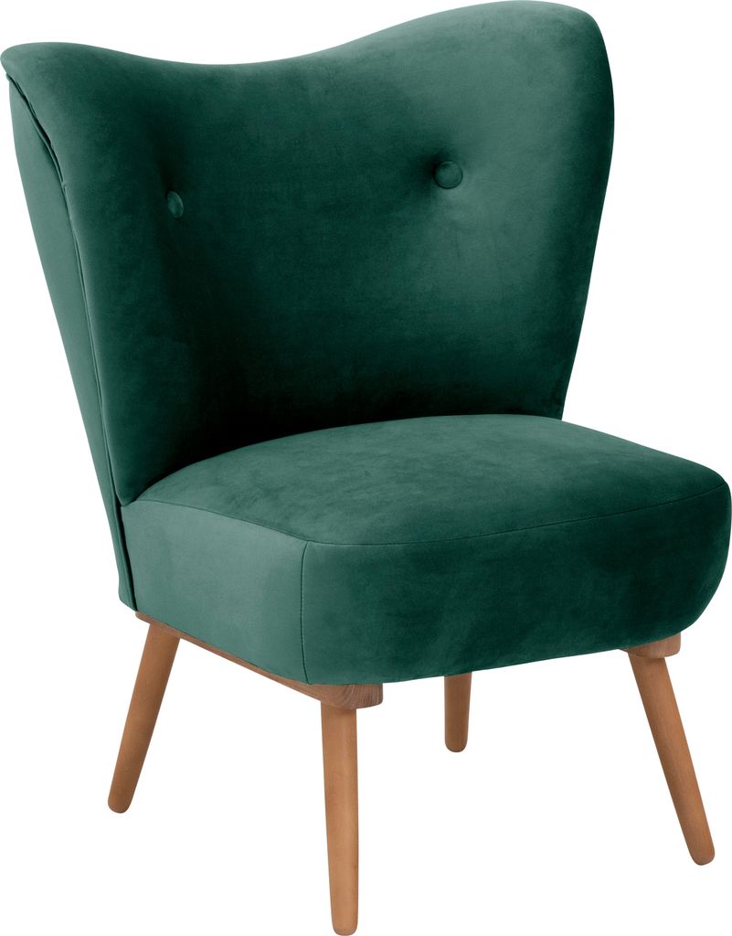 Max Winzer Sessel Jack - Samtvelours grün - Maße: 74 x 72 x 90 cm