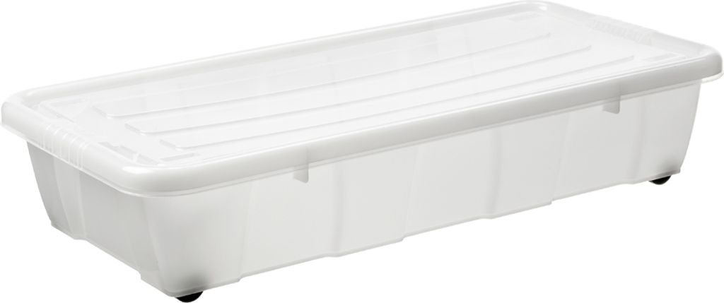 Boîte de rangement, bac sous le lit, 30L, couvercle, roues, Image du produit 