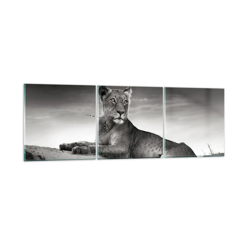 Bilder auf glas - Tierwelt weiblich katze Tier - 150x50cm - Glasbilder - Wandbilder - Kunstdruck - zum Aufhängen bereit - Wanddekoration aus Glas ...