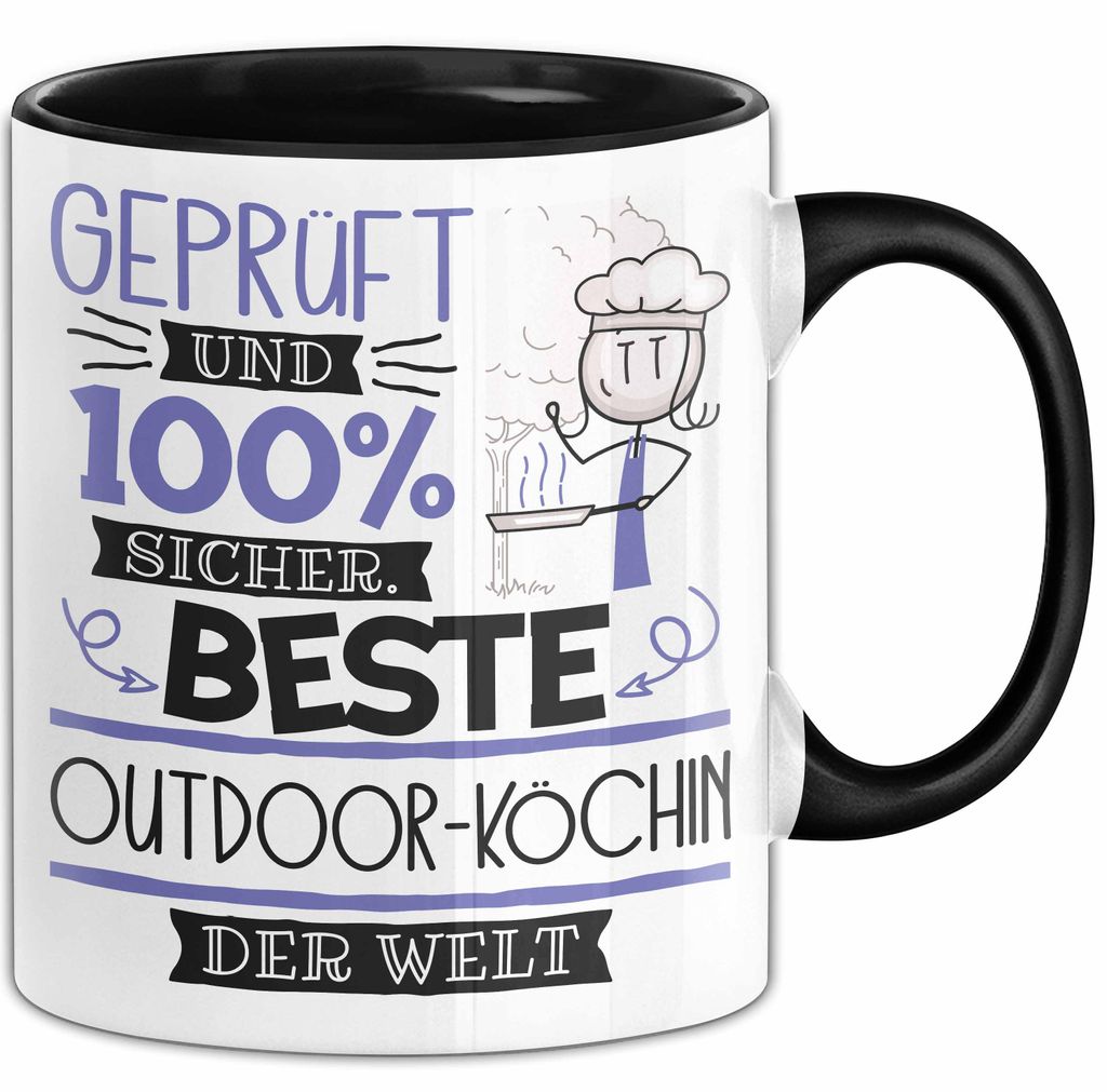 Beste Outdoor-Köchin Der Welt Tasse Geschenk für Eine Outdoor-Köchin Und Sicher Geschenkidee Geburtstag Weihnachten (Schwarz)