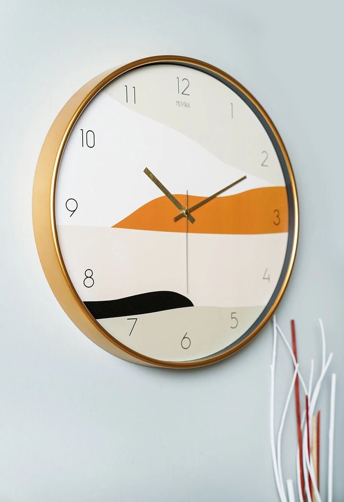 Opviq, Pinotual, Dekorative Wanduhr, Mehrfarbig, 100 % GLAS, 42 x 42 cm