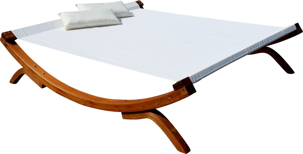 ALEOS. XXL Sonnenliege Doppelliege SAONA OD Holz Lärche extrabreite Liegefläche für 2 Personen