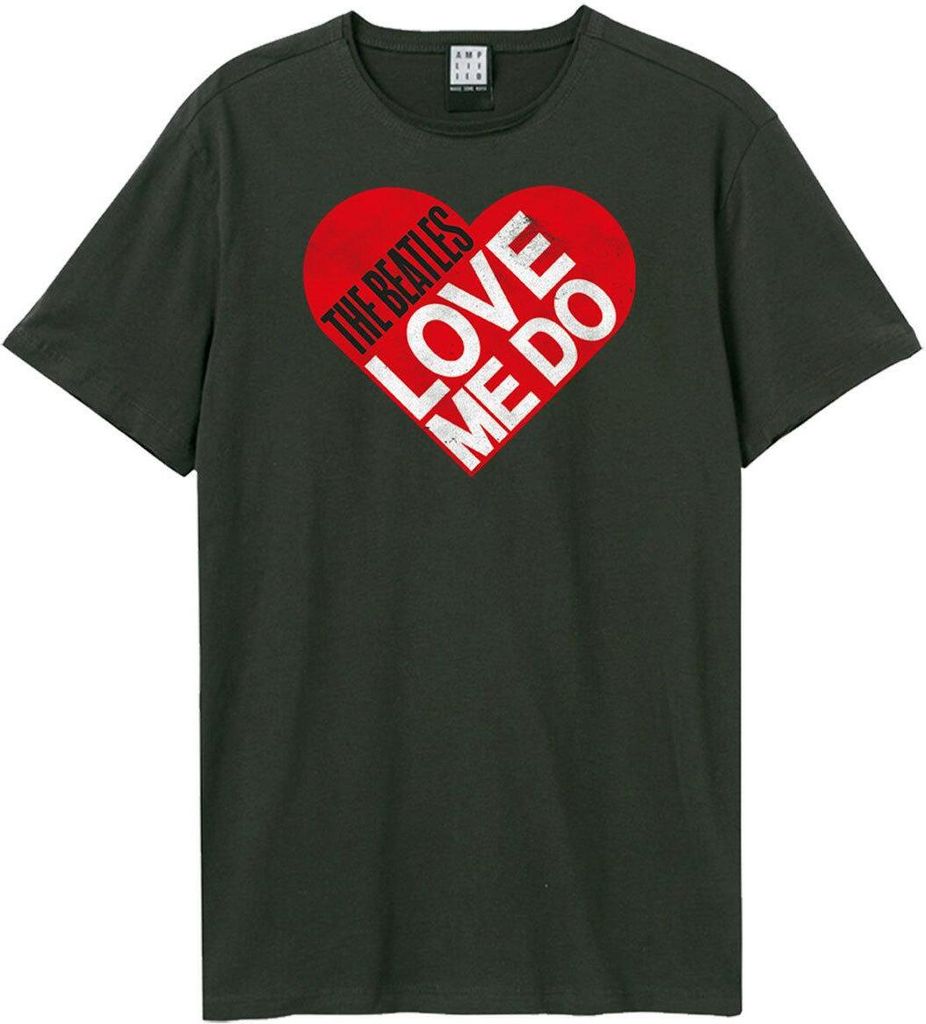 Amplified - "Love Me Do" T-Shirt für Herren/Damen Uni GD2125 (L) (Holzkohle)