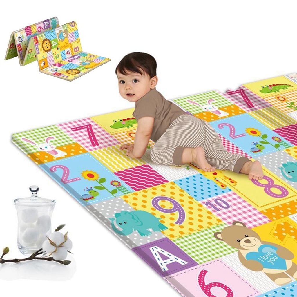 Baby Spielmatte Babymatte Krabbeldecke Faltbar Krabbelmatte Teppich für Kinder D