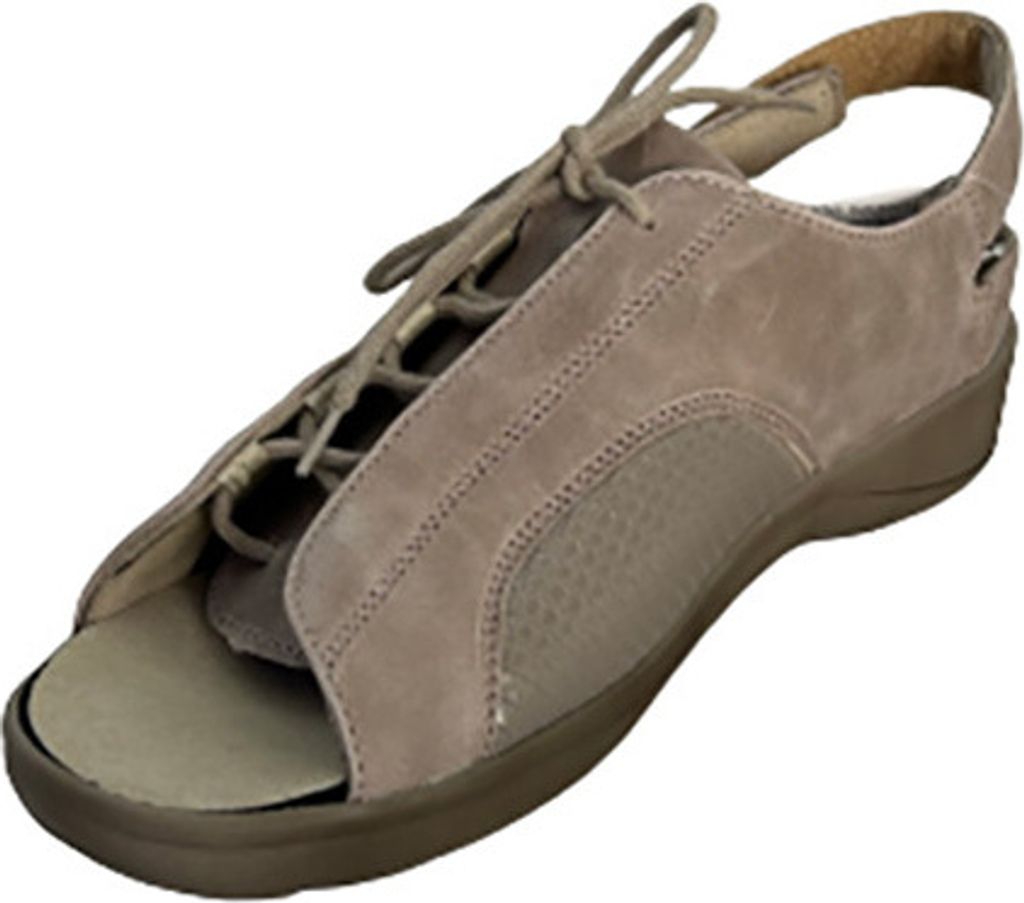 Sandaletten f. Damen Varomed Leder/Stretch Belgrad Kiesel (Gr 37 )