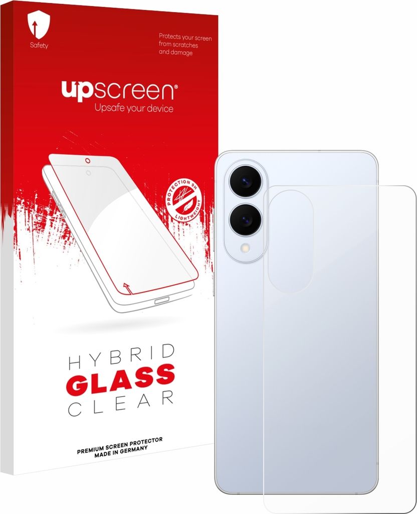 upscreen Schutzglas für Samsung Galaxy S25 Edge (Rückseite) Schutzfolie Panzer Folie Glas Display Schutz klar
