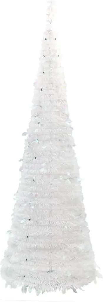 Sapin de Noël Artificiel Blanc Lumineux 180 cm avec LED Intégrées