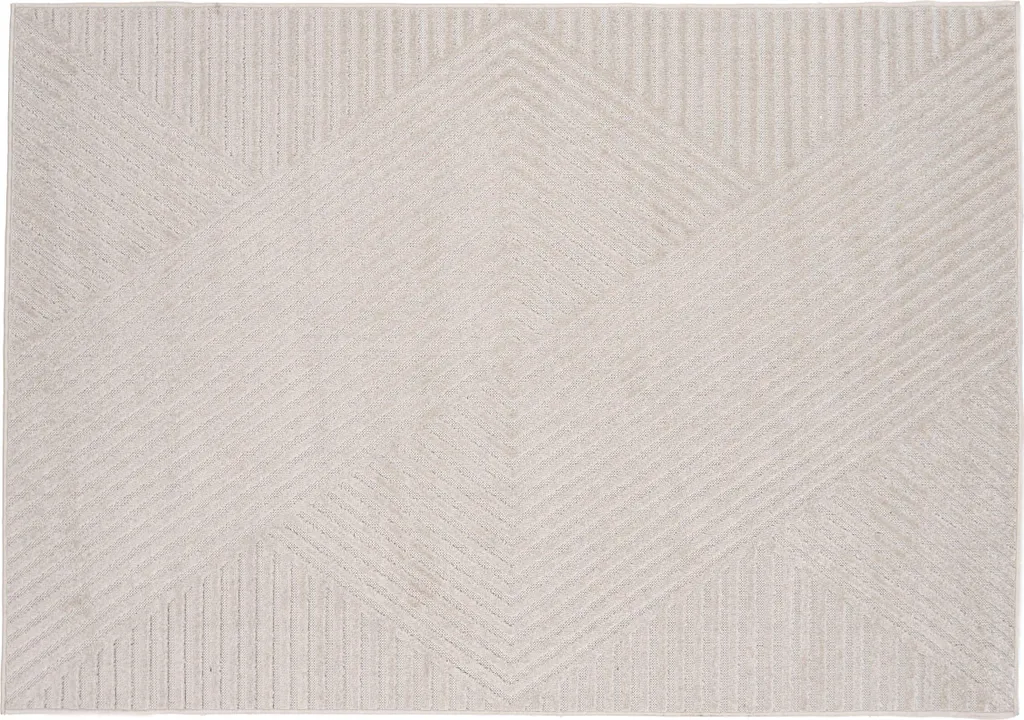 Tapis de salon 340x240 cm Aron blanc - Revêtement de sol grand format