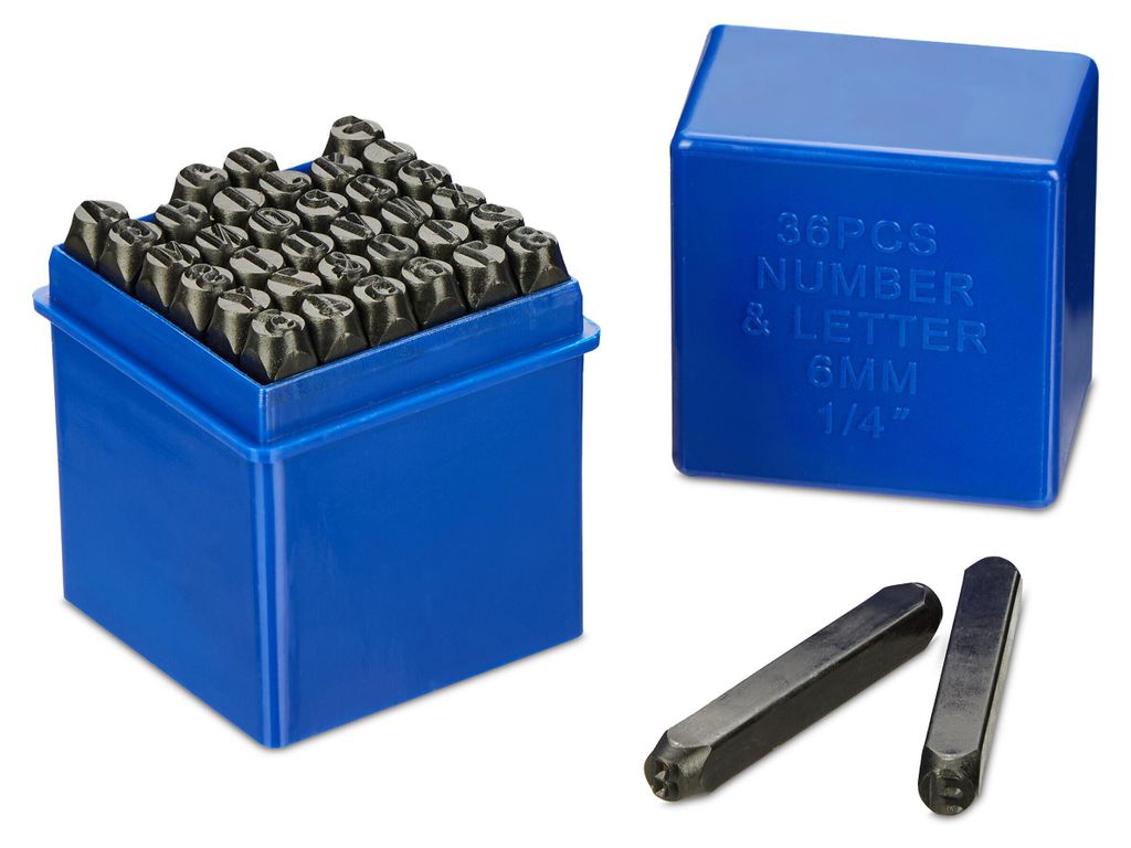 Relaxdays Schlagbuchstaben Set, 36-teilig, Schlagstempel 6 Produktbild  KI-generiertes Bild